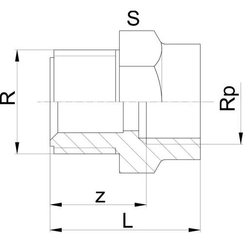 Georg Fischer GF Muffennippel, reduziert, PVC-U, 3/4"x1/2", AG x IG, 1 Stk.