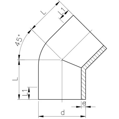 Georg Fischer GF Winkel 45°, PP-H, d 63, SDR11, 1 Stk.