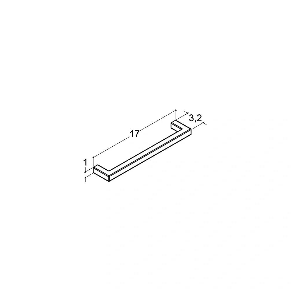 Dansani Haltegriff, Base, L170mm, Bohrabstand 160mm, Zamak, chrom, 1 Stk.
