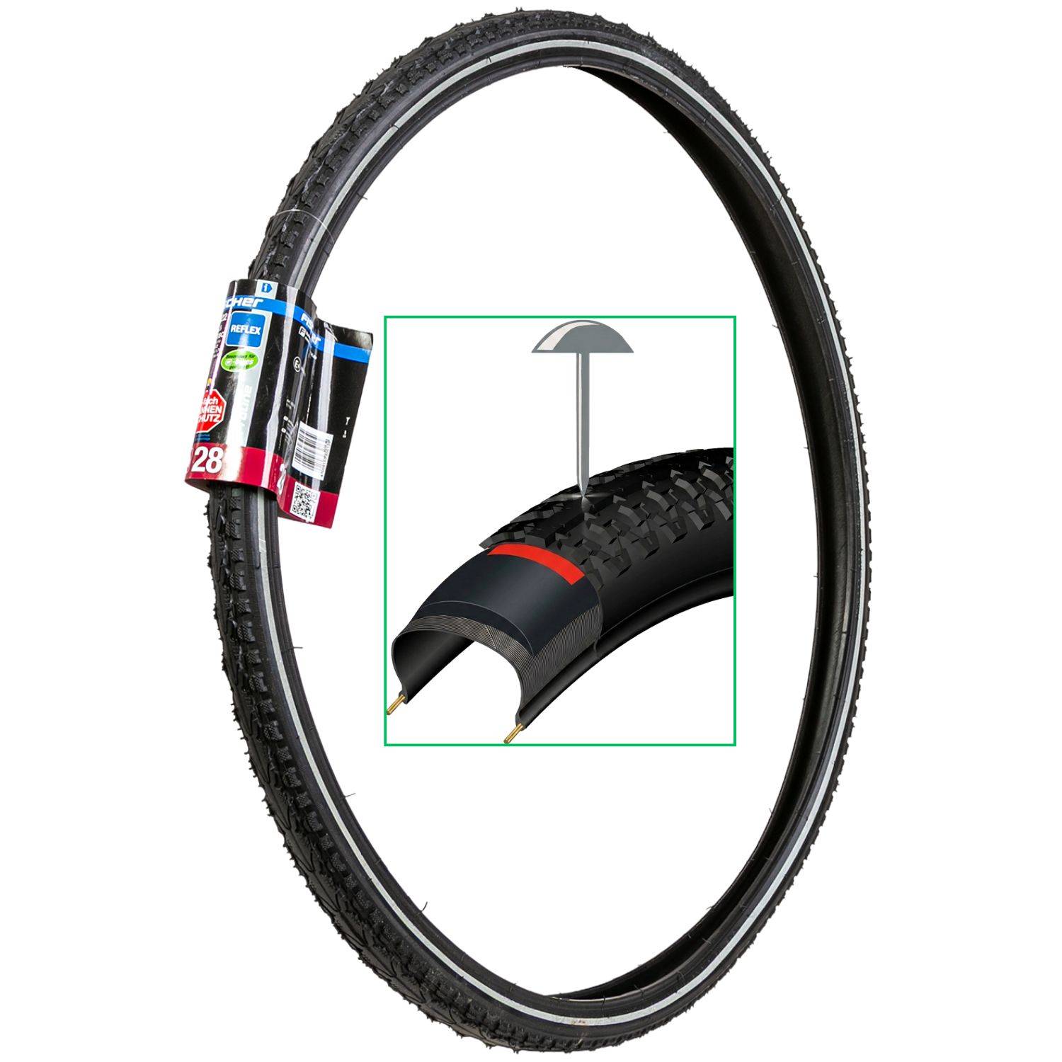 Fahrrad-Reifen Trekking 28" x 1,5 ETRTO 40-622 5-Fach Pannenschutz