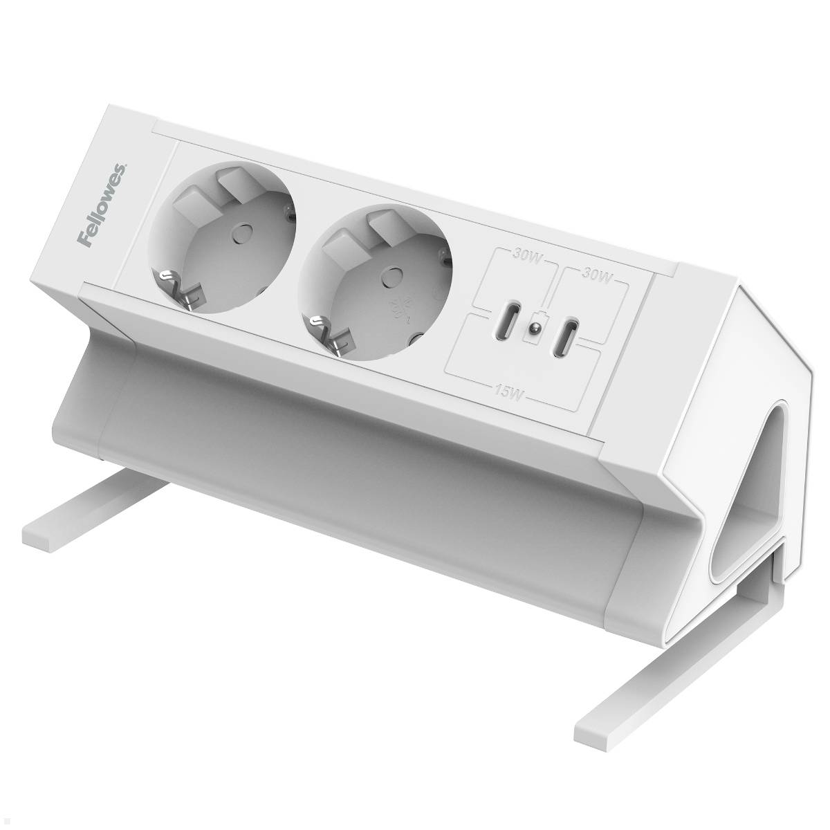 Fellowes Power Desk Up 2.0 Tischsteckdose mit 2x Steckdose, 2x USB-C Charger (10...