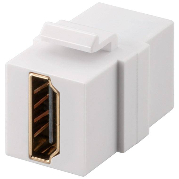 Goobay Keystone-Modul HDMI 8K 60Hz, 2x HDMI-Buchse, Typ A, vergoldete Kontakte, 48Gbit/s, HDR, weiß