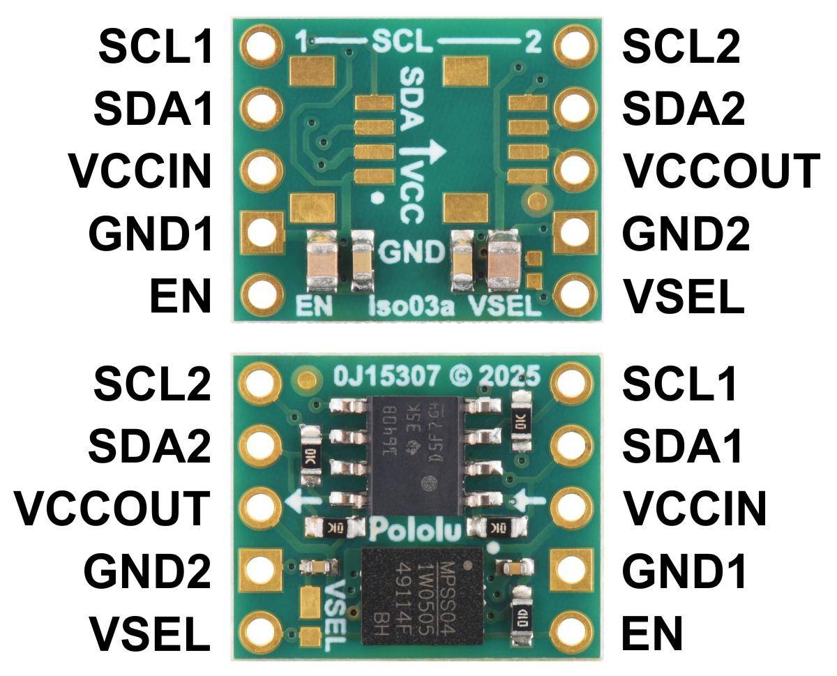 Pololu I2C Isolator ISO1640, bidirektional, galvanisch getrennt, 1,7 MHz, 200 mA, 5V