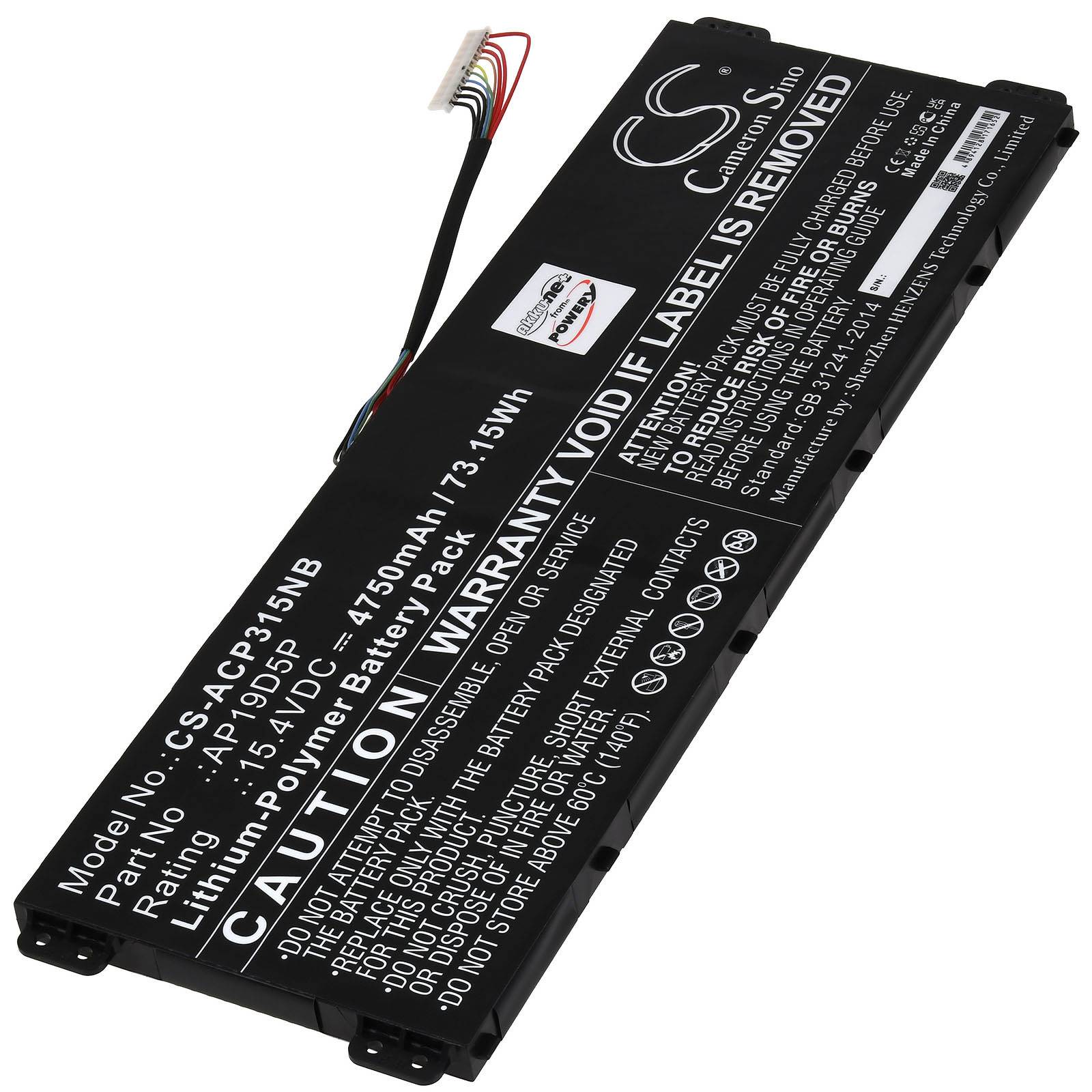 Powery Akku für Acer ConceptD 3 Conceptd 3 Cn315-72g-70np Laptop, 15,4V, Li-Polymer