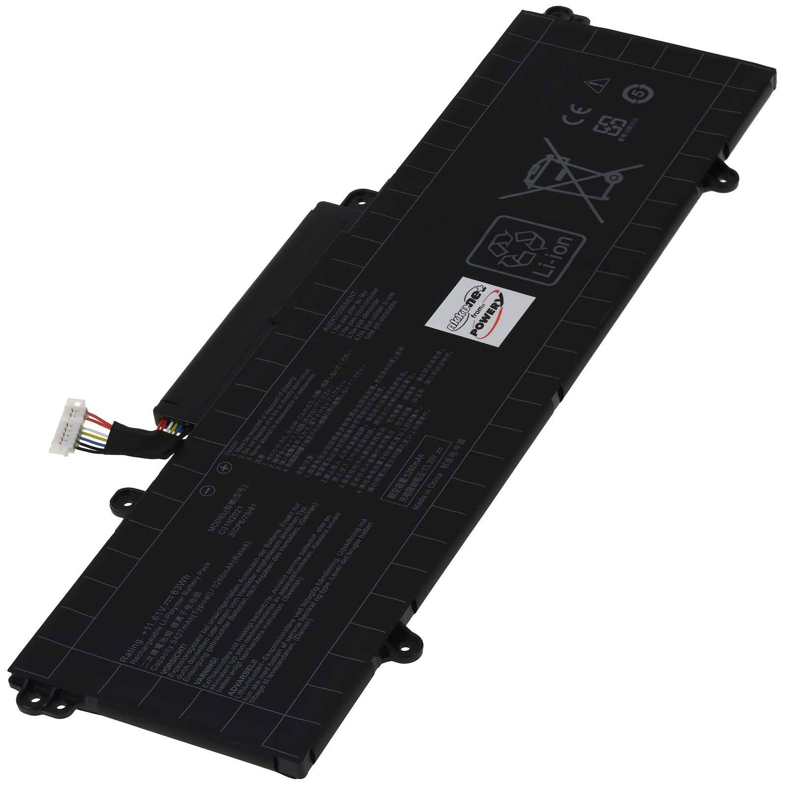Powery Akku für Laptop Asus ZenBook Flip 14 OLED UN5401QA, 11,4V, Li-Polymer