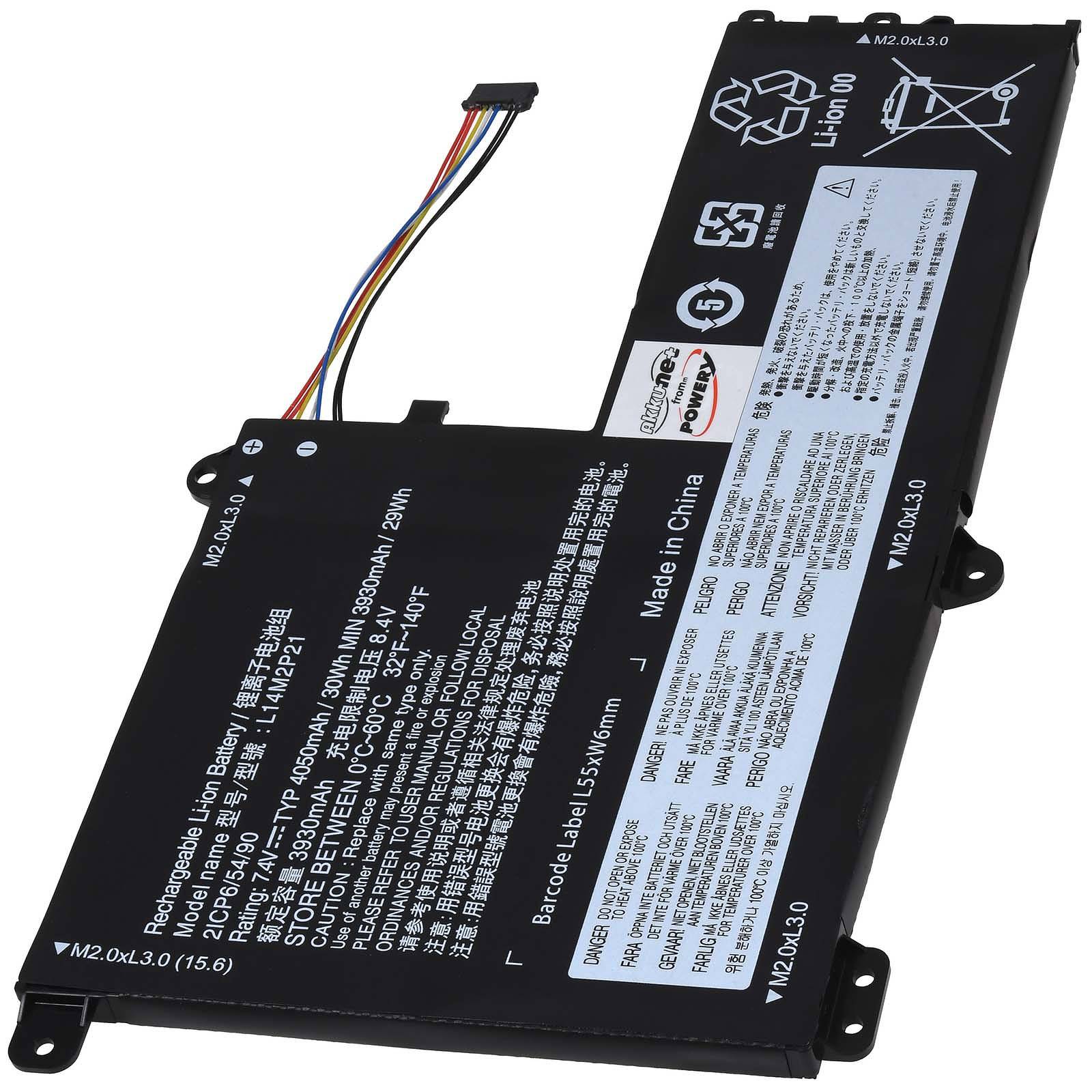 Powery Ersatzakku kompatibel mit Lenovo Typ L14M2P21, 7,4V, Li-Polymer