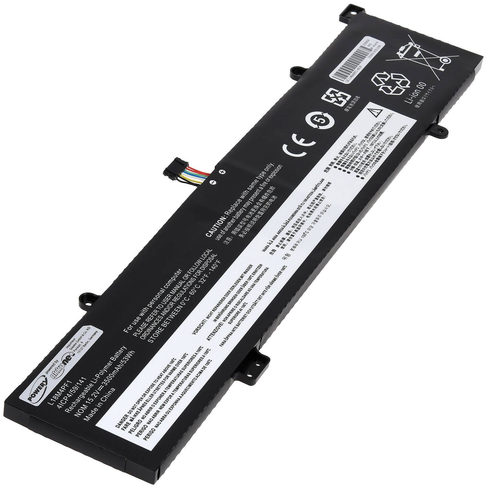 Powery Akku für Laptop Lenovo Yoga C940-15 , Bauform beachten, 15,2V, Li-Polymer