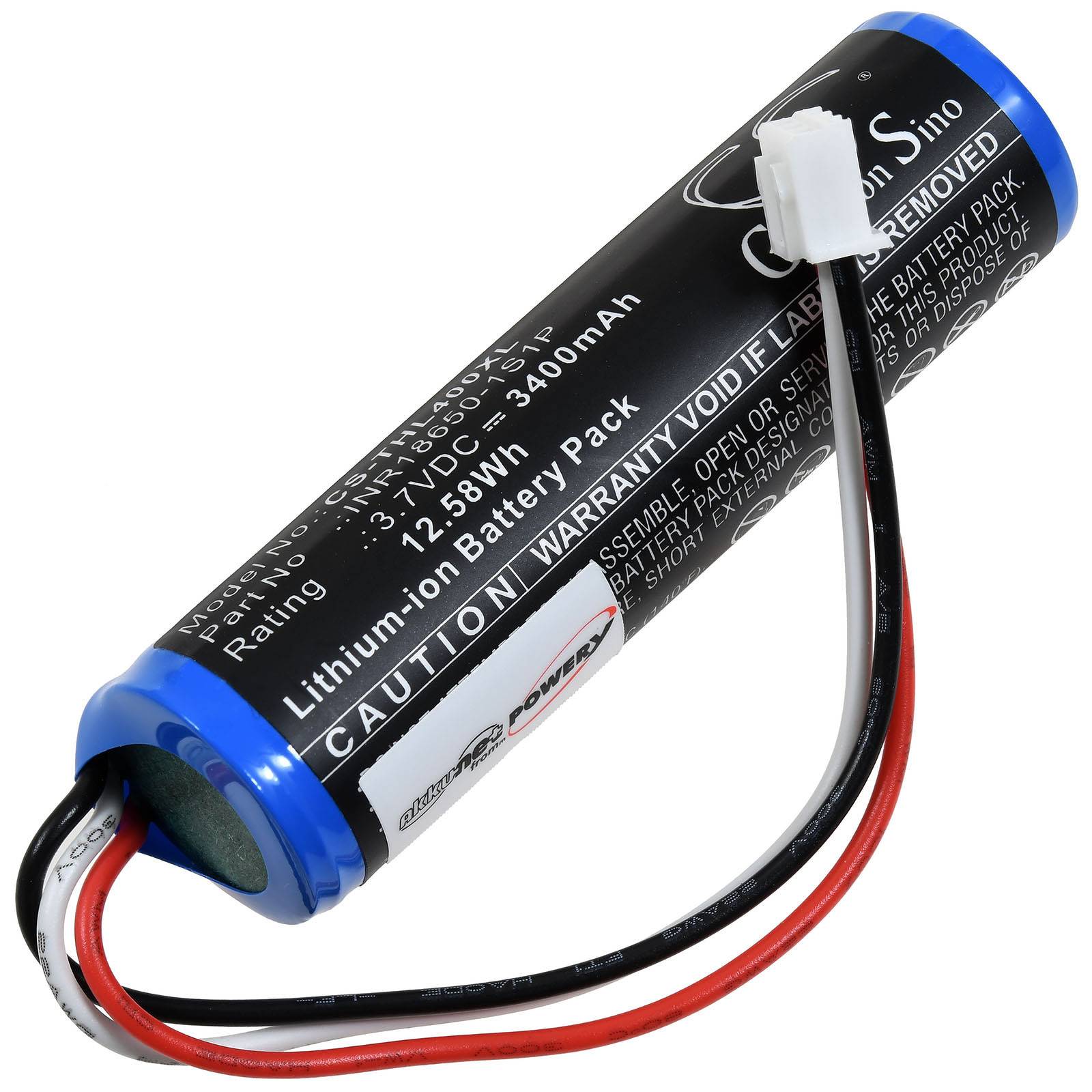 Powery Powerakku passend für Theradome LH80 LH80 Pro LH40 Haarwachstum-Laser-Helm Typ INR18650-1S1P, 3,7V, Li-Ion