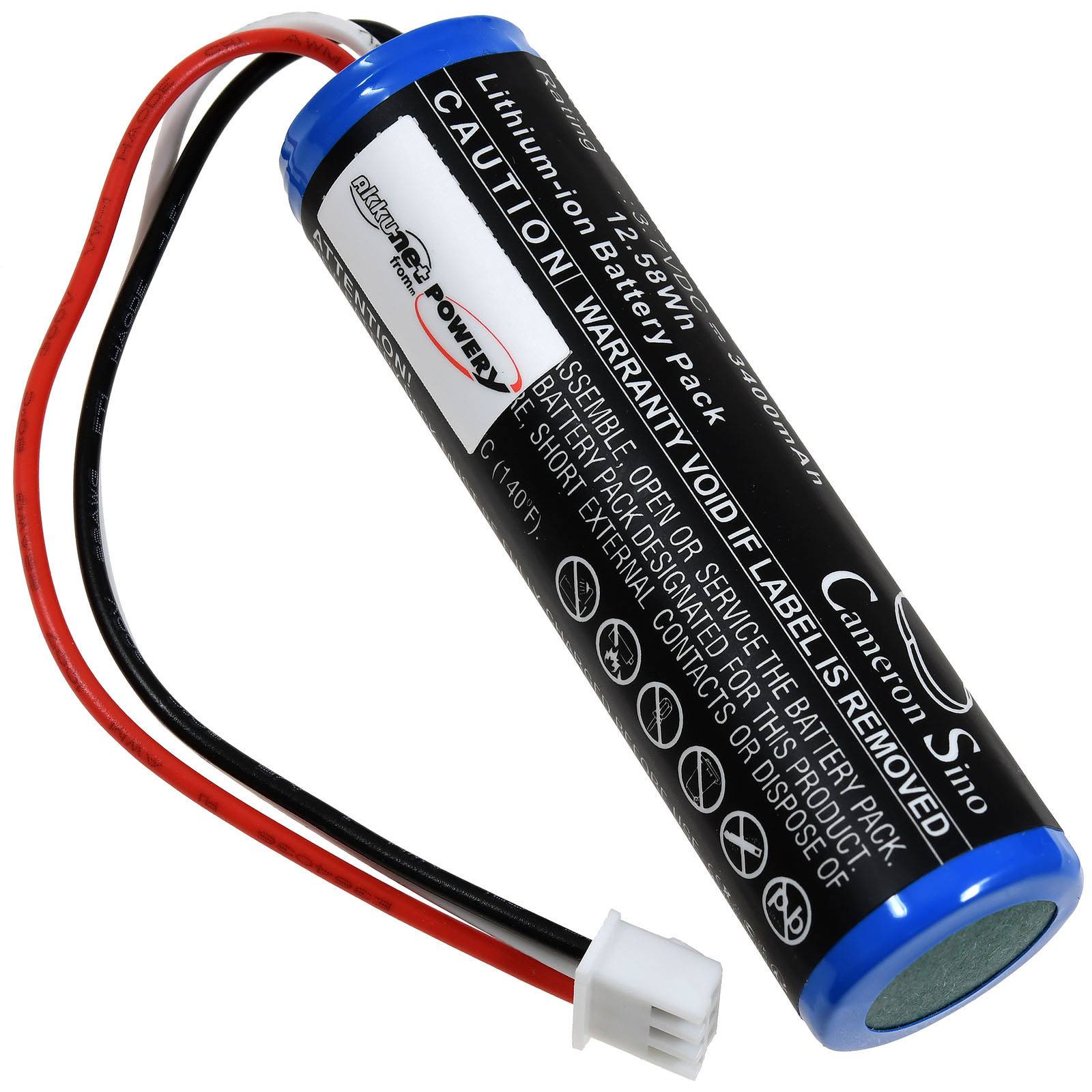 Powery Powerakku passend für Theradome LH80 LH80 Pro LH40 Haarwachstum-Laser-Helm Typ INR18650-1S1P, 3,7V, Li-Ion