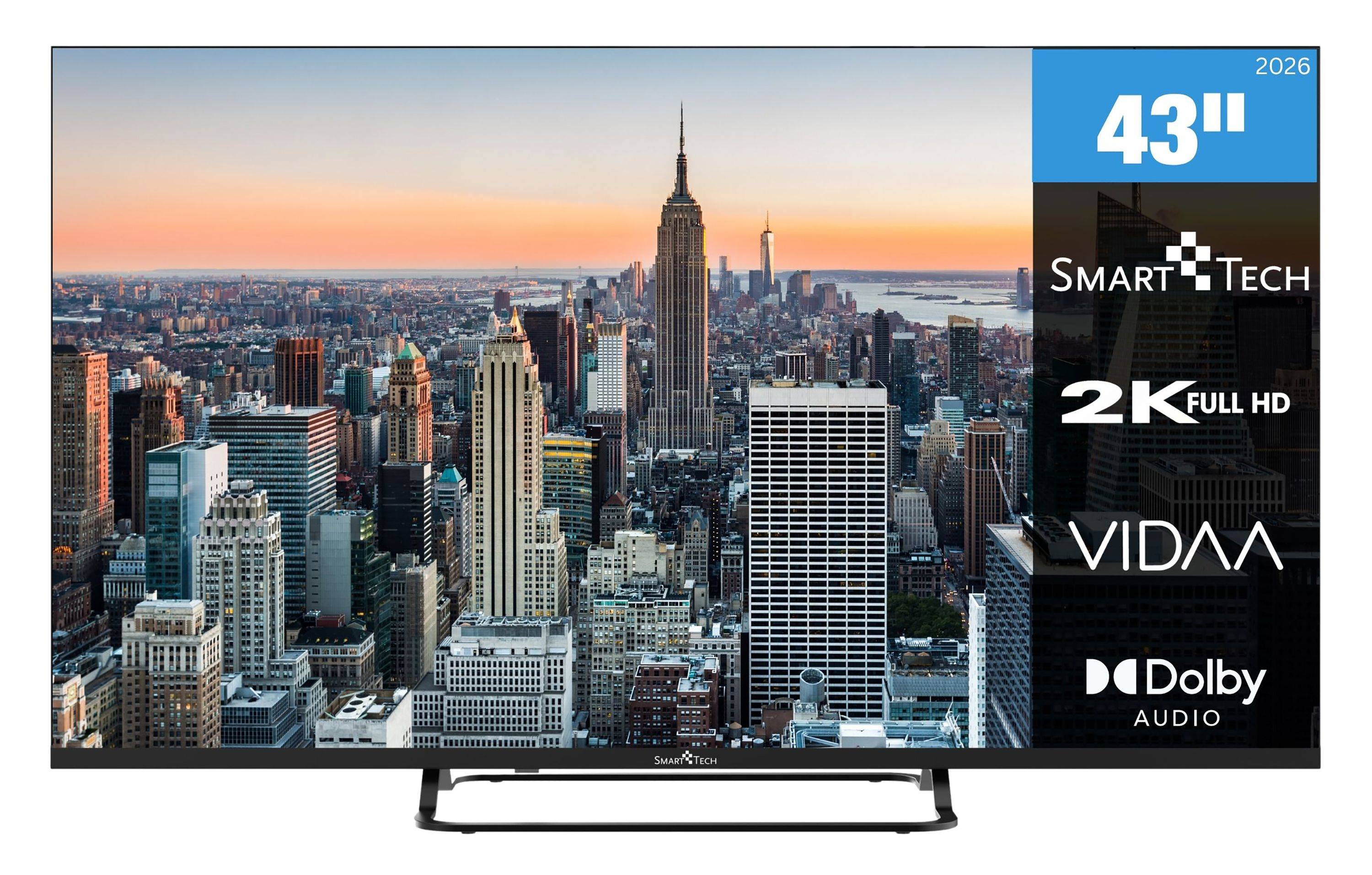 Smart Tech 43FV02V Fernseher 43 Zoll Smart TV VIDAA mit Full HD Auflösung und Triple-Tuner (2026)