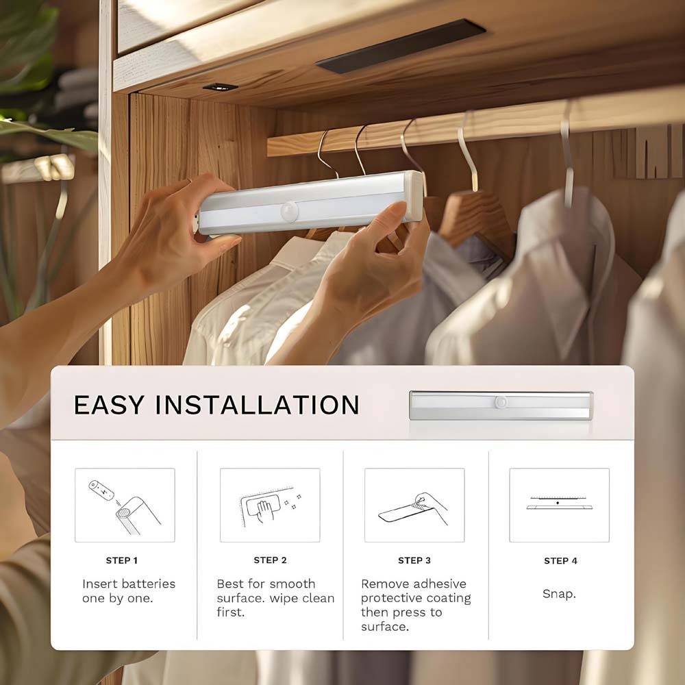 Smarte LED-Leuchte mit Bewegungssensor - Warmweiß, Magnetisch, Wiederaufladbar