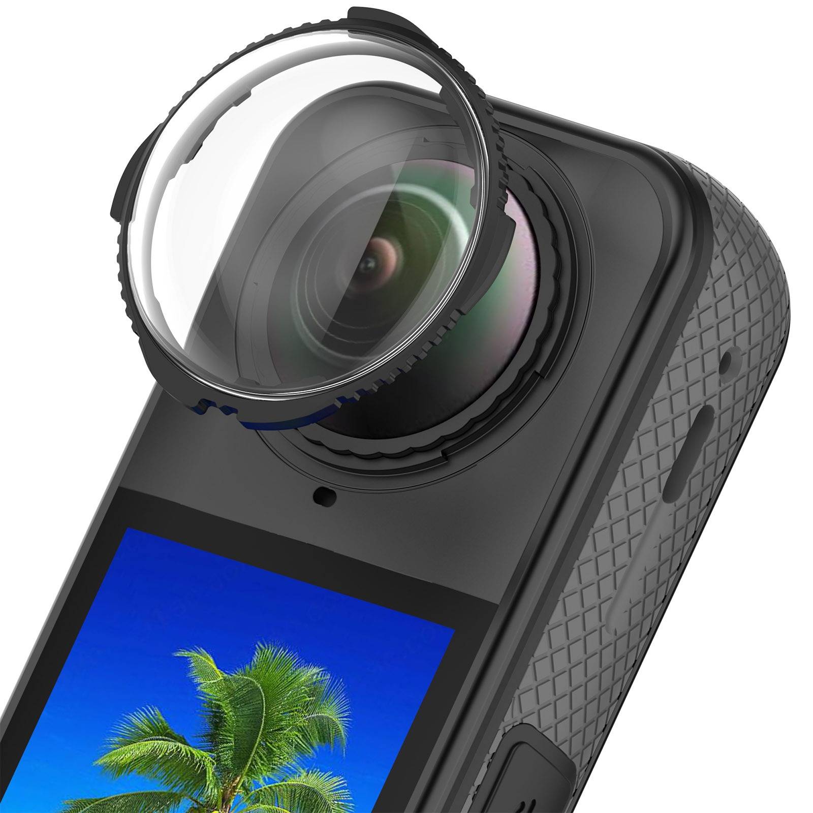 Optisches Glas-Schutzlinsenabdeckung kompatibel mit Insta360 X5 Black
