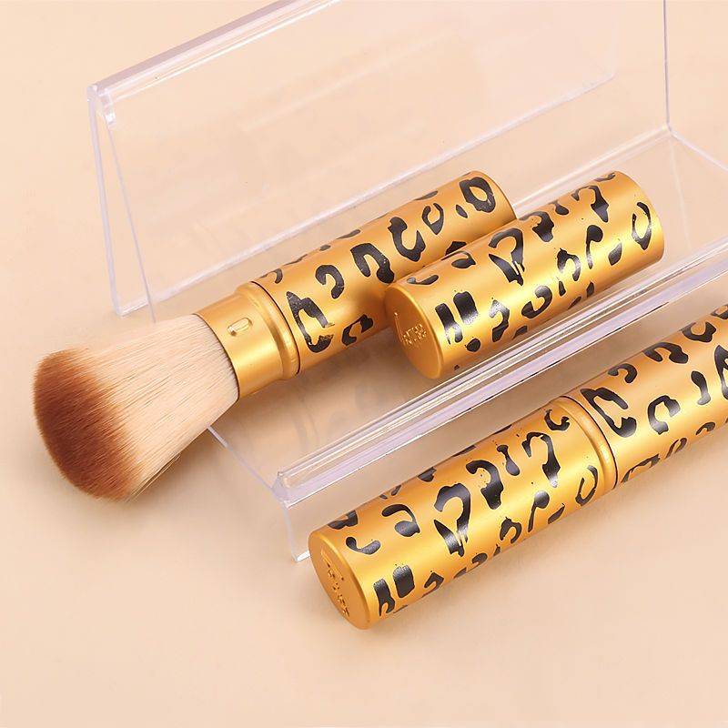 Goldener Puderpinsel - Tragbarer Make-up-Pinsel mit Deckel