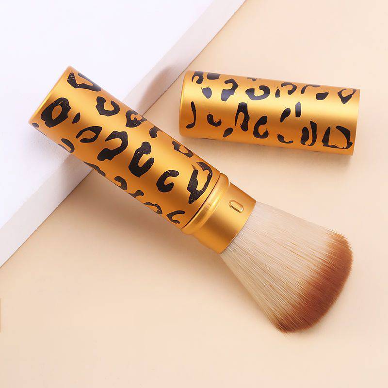 Goldener Puderpinsel - Tragbarer Make-up-Pinsel mit Deckel