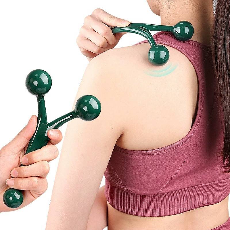 Grüne Massagerolle zur Linderung von Nacken-, Schulter- und Fußschmerzen