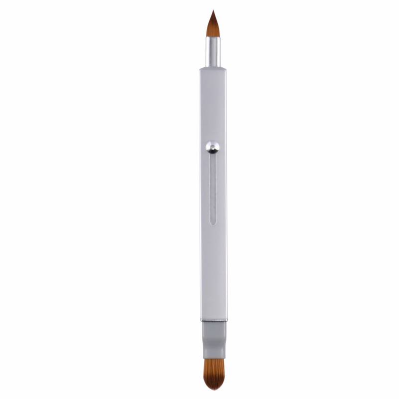 Einziehbarer Lippenpinsel - Doppelseitiger Lippenstiftpinsel mit Kappe