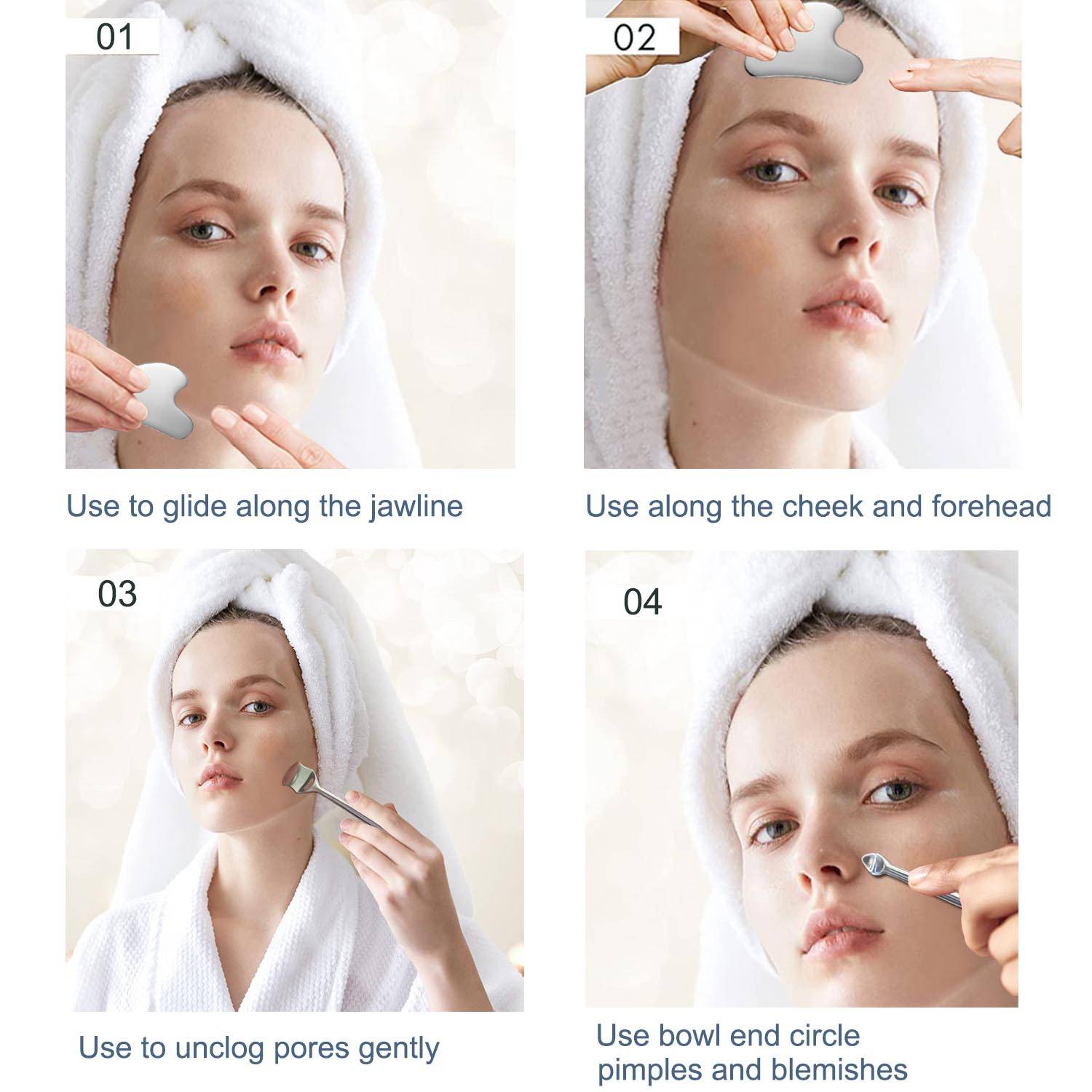 10-teiliges Beauty-Tool-Set aus Edelstahl für die Hautpflege