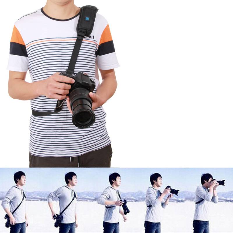 Schultergurt, bequem, rutschfest, stoßfest für DSLR-Kamera Black