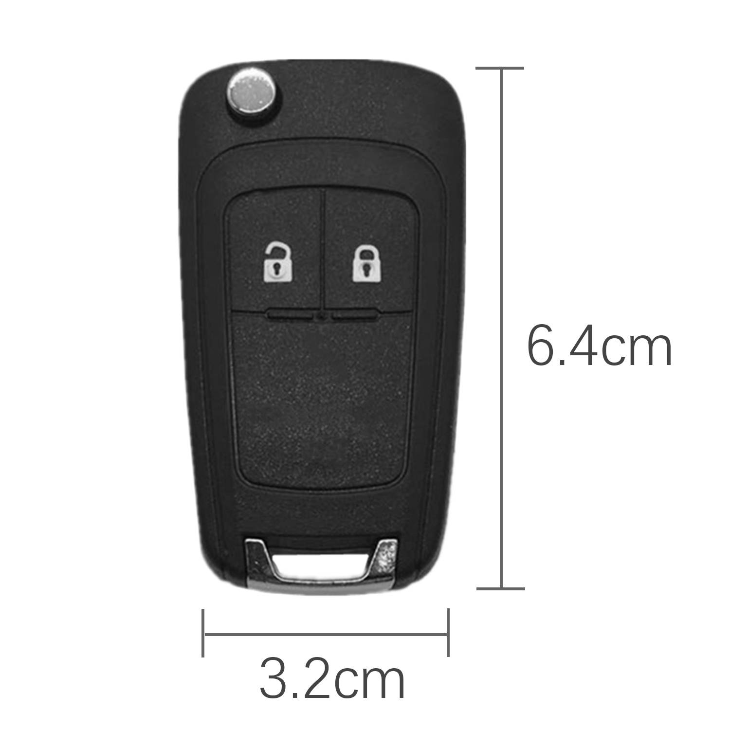 Klappbare Autoschlüsselhülle für Buick/Opel/Chevrolet 2 Tasten Black