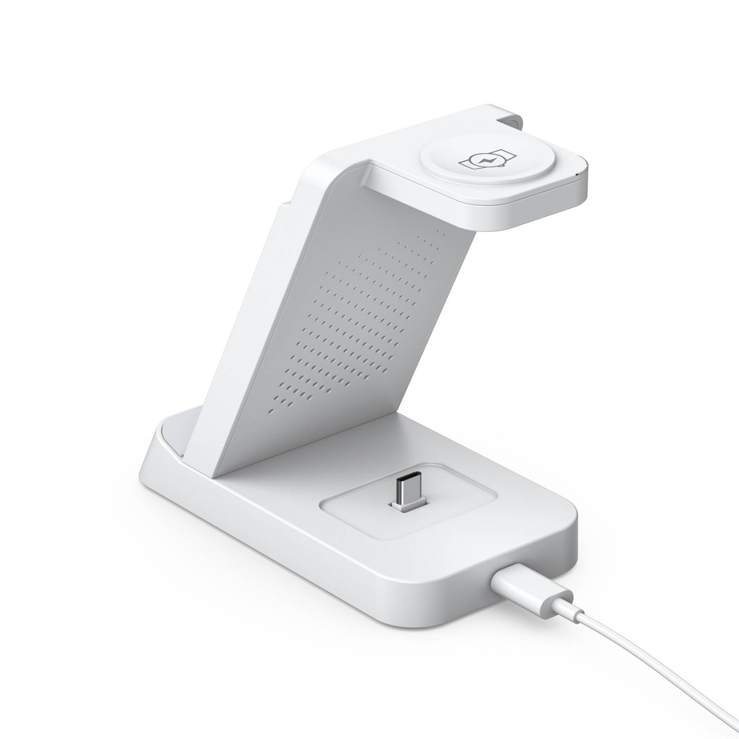 3-in-1-Ladegerät für Handy, Samsung-Smartwatch und Kopfhörer White