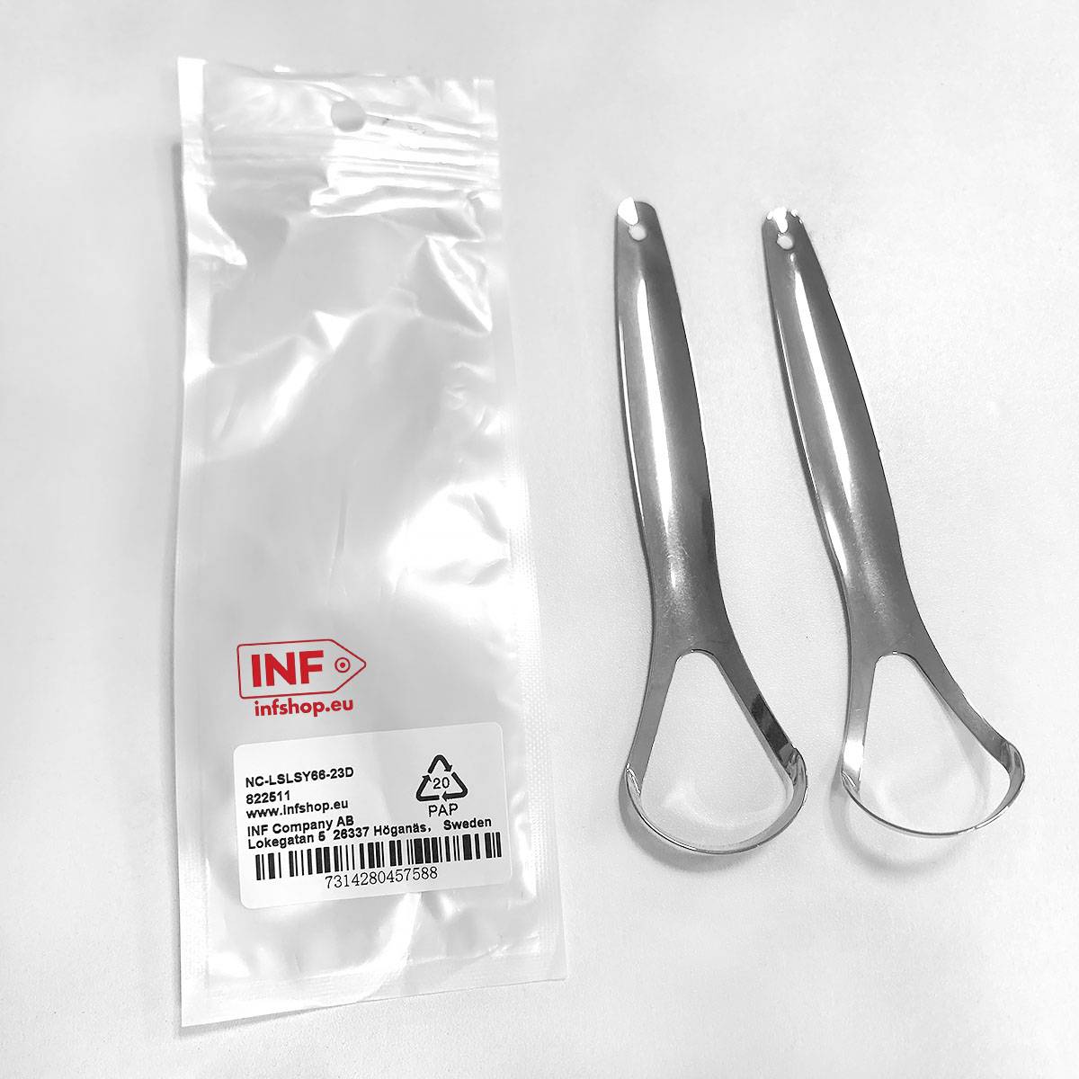 Zungenschaber Edelstahl 2er-Pack Silver