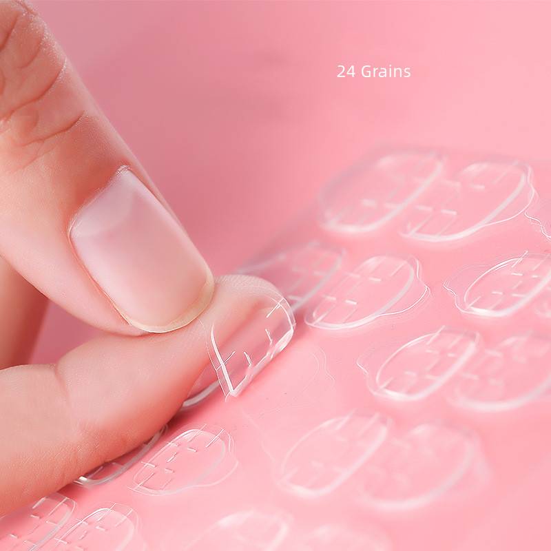 Große doppelseitige Nagelsticker 24 Stück Transparent