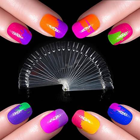 Musterfächer mit 50 Displaynägeln für Nagellackproben Transparent