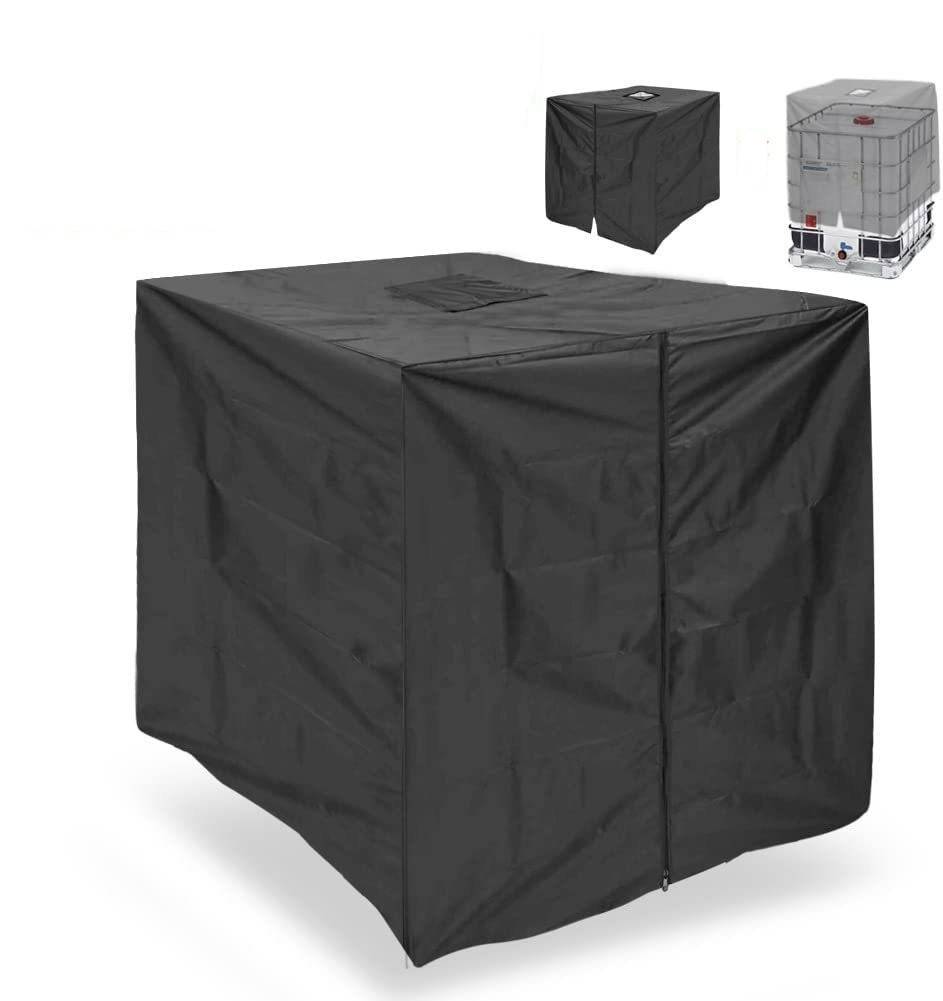IBC Wassertank Abdeckung 1000L - Schutzhülle aus Oxford-Gewebe, Schwarz, 120x100x116cm