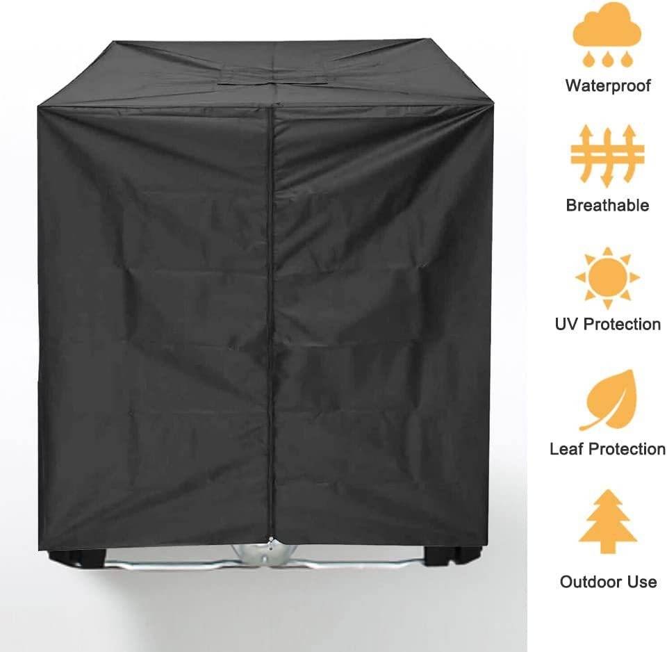 IBC Wassertank Abdeckung 1000L - Schutzhülle aus Oxford-Gewebe, Schwarz, 120x100x116cm