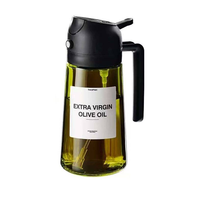 Ölsprühflasche aus dickwandigem Glas – 2-in-1 Sprüh- und Gießfunktion, lichtbeständig Black