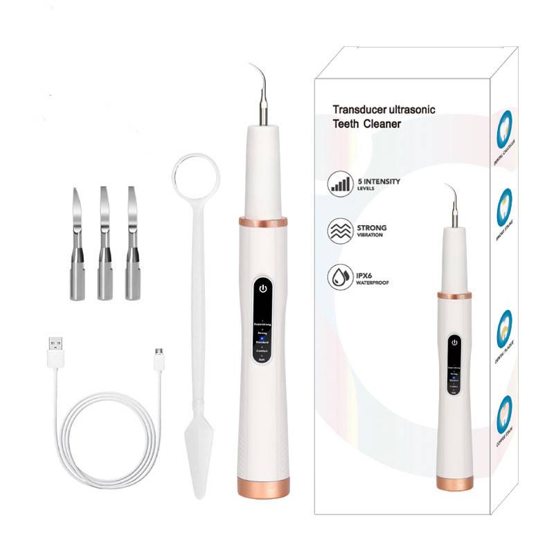 Ultraschall-Zahnsteinentferner und 4 Reinigungsköpfe White