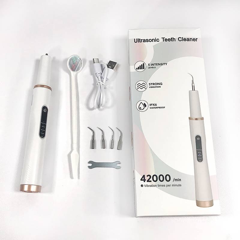 Ultraschall-Zahnsteinentferner und 4 Reinigungsköpfe White