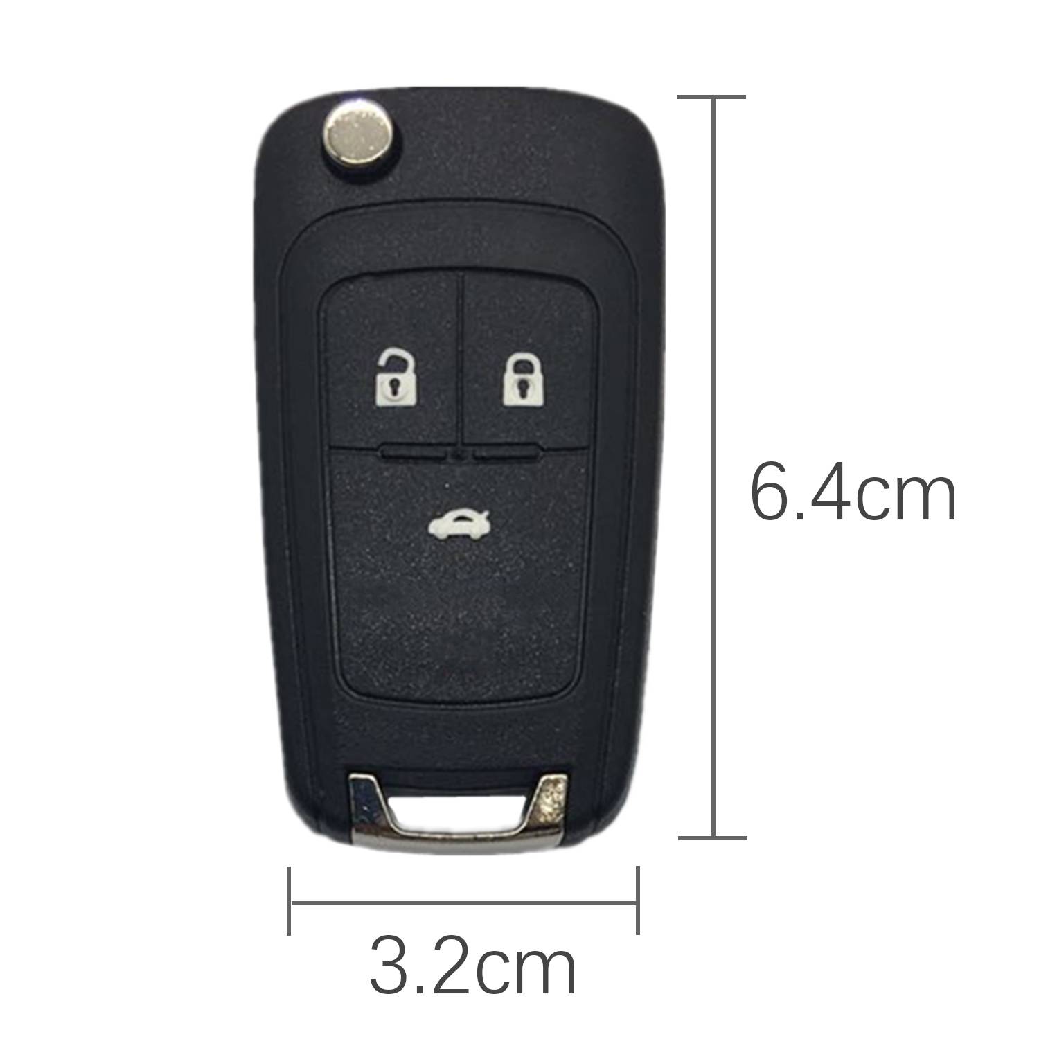 3-Tasten-Autoschlüsselhülle für Buick/Opel/Chevrolet Black