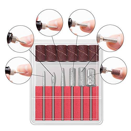 Elektrische Nagelfeile Nagelfräser mit 6 Aufsätzen