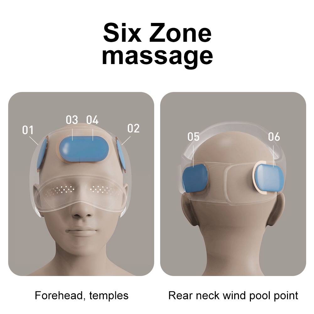 Kopf- und Augenmassagegerät mit Airbag-Kompression, Graphenheizung und mehreren Modi