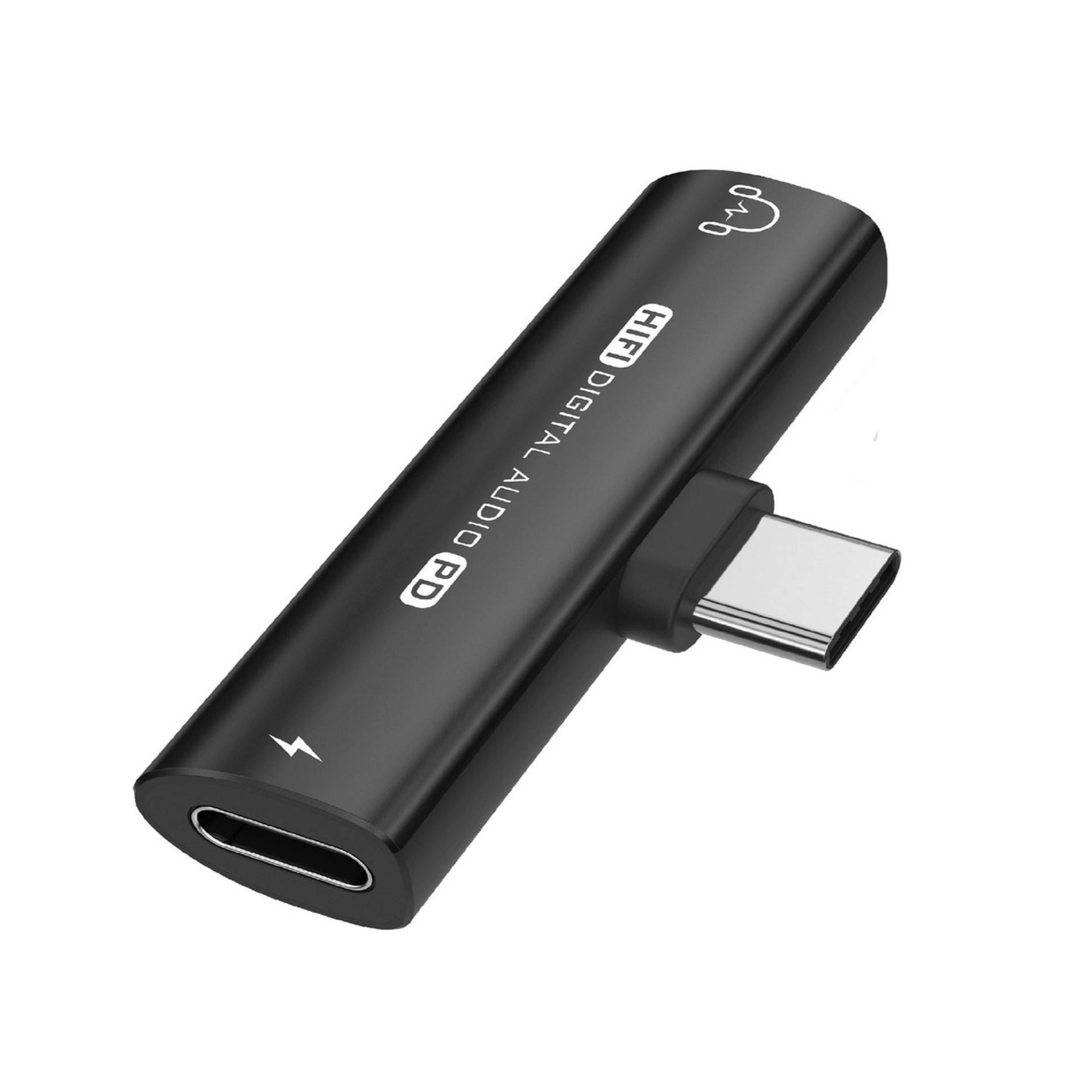 USB-C auf 3,5 mm Adapter für Kopfhörer und Ladegerät Black