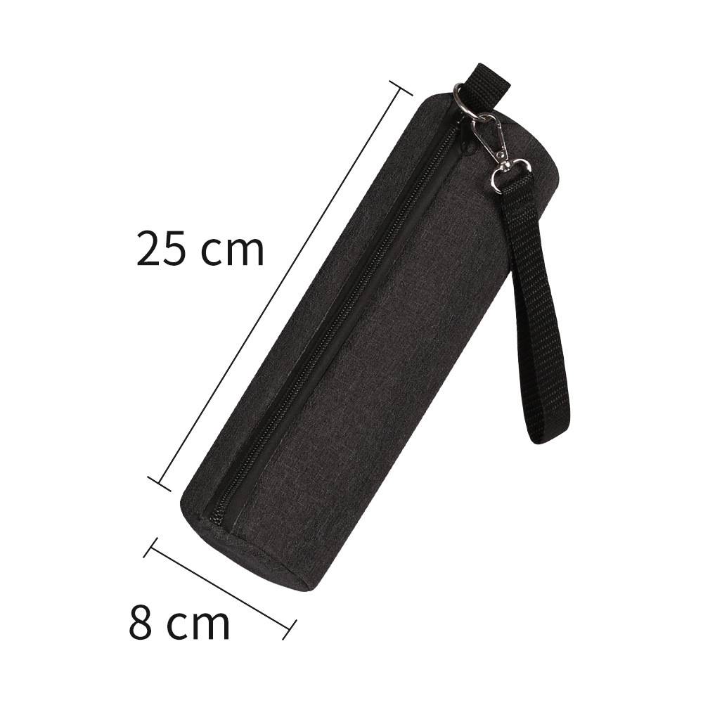 Isolierte Getränkedose Kühltasche, zylindrische Thermo Kühltasche für Bier, Getränke und Limonade Black