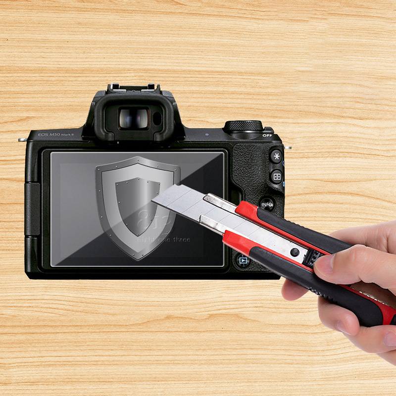 Displayschutz aus gehärtetem Glas für Kamera, 2er-Pack Canon EOS M50 Mark II