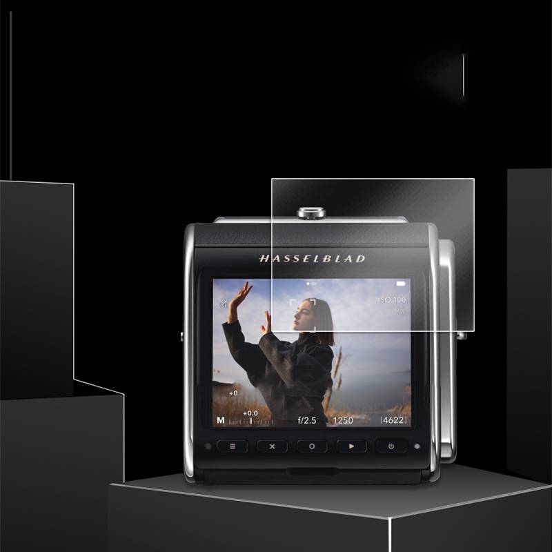 Hasselblad 907x Displayschutz, Aluminiumglas, 0,26 mm, gebogene Kanten