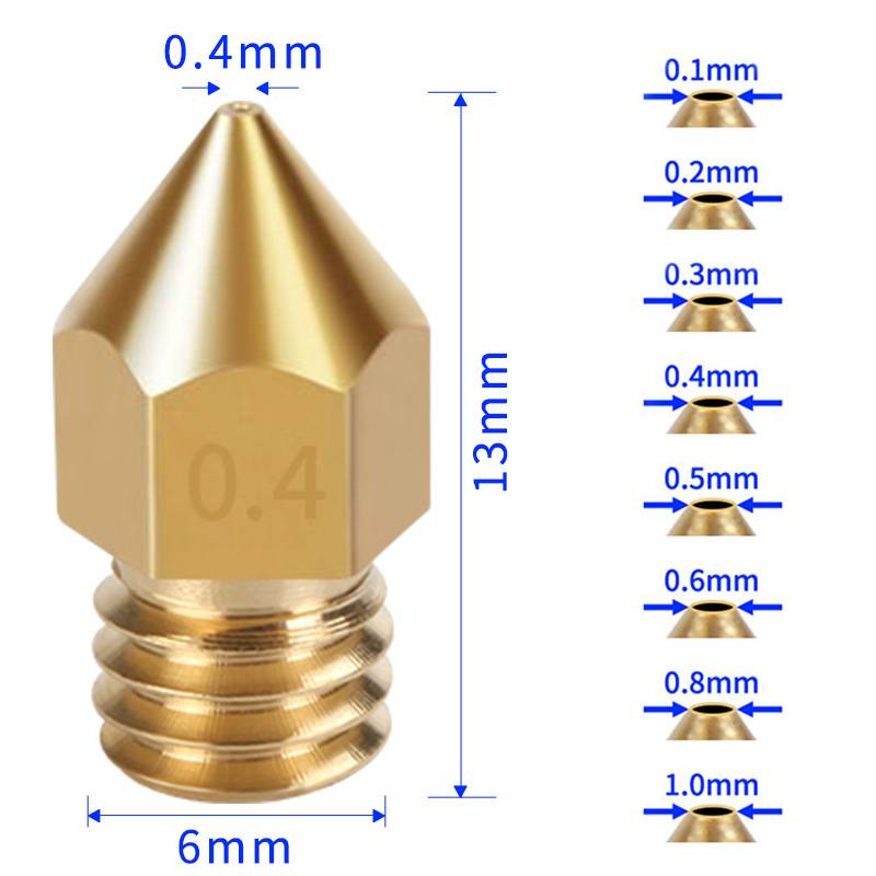 Extruderdüsen für 3D-Drucker 8 Stk Gold