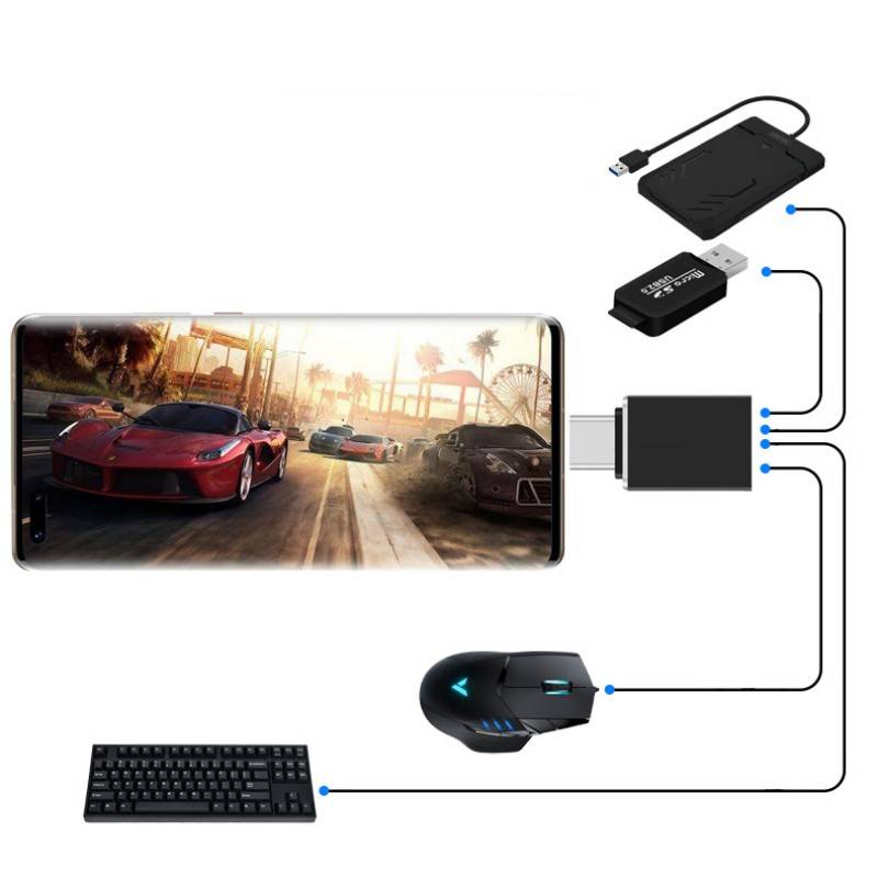USB-C-auf-USB-3.1-Adapter aus Aluminiumlegierung Silver