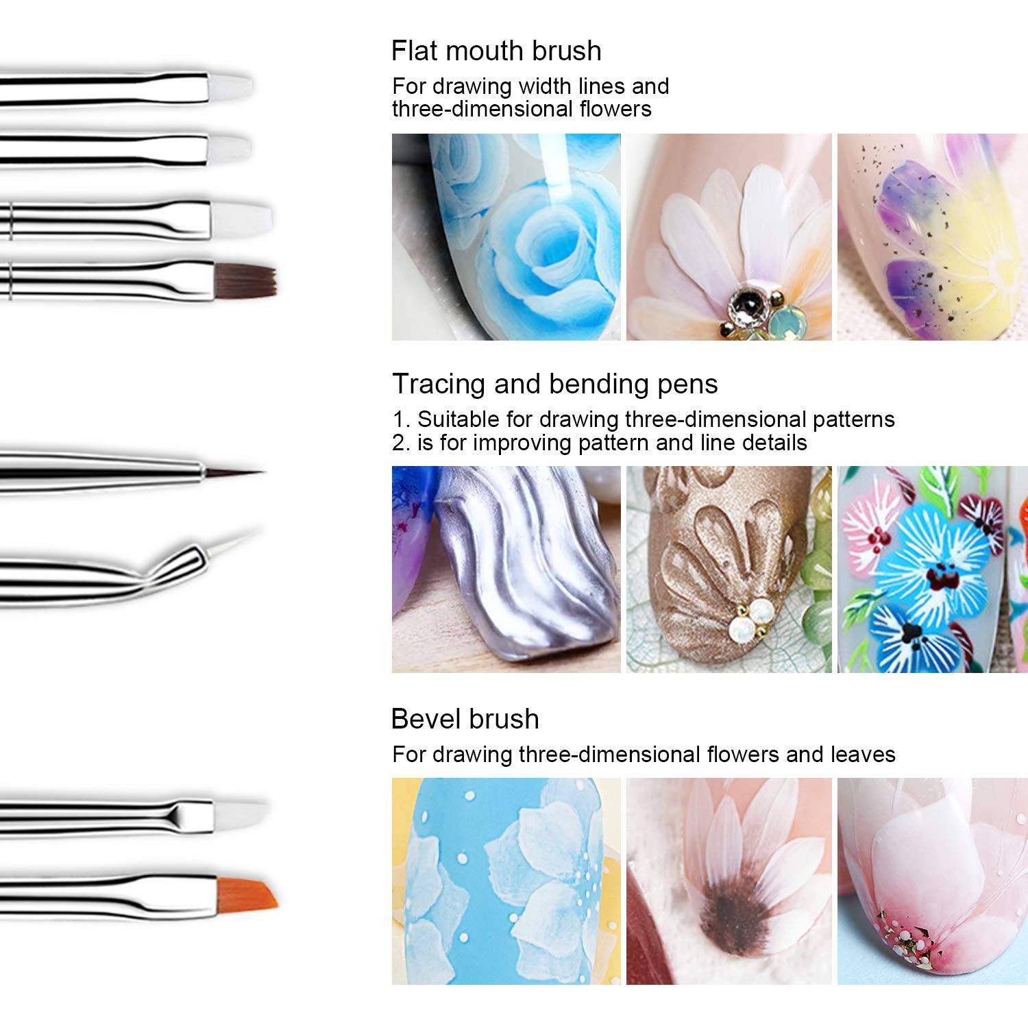 Set Nagelpinsel für Nailart 15 Stück