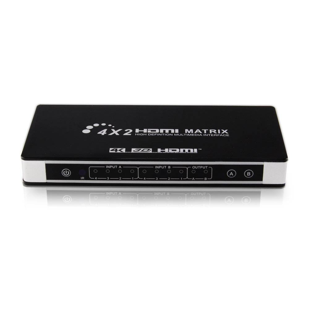 HDMI Matrix 4x2 Switch/Splitter UHD 4K2K 3D mit EDID-Funktion
