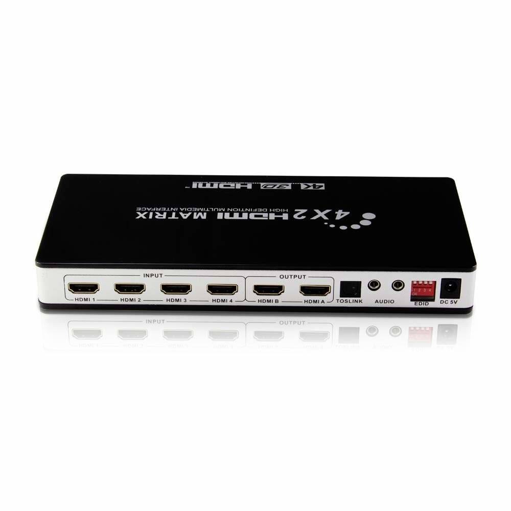 HDMI Matrix 4x2 Switch/Splitter UHD 4K2K 3D mit EDID-Funktion