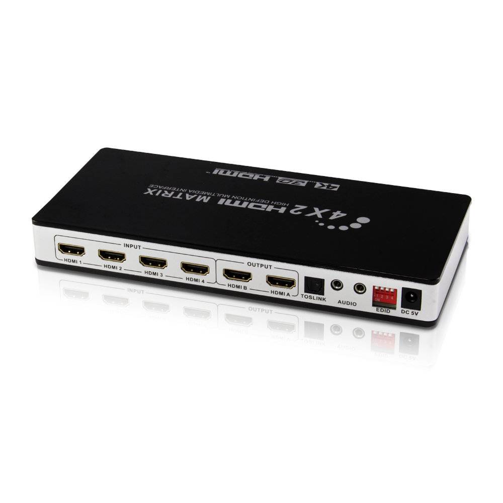 HDMI Matrix 4x2 Switch/Splitter UHD 4K2K 3D mit EDID-Funktion