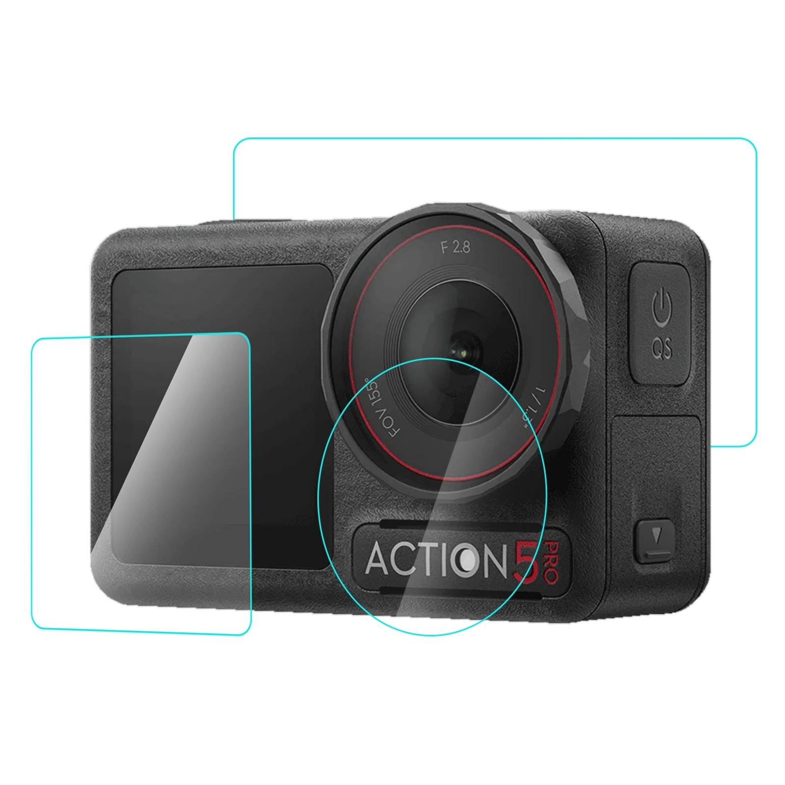 Displayschutzfolien-Set aus gehärtetem Glas für DJI Osmo Action 5 Pro