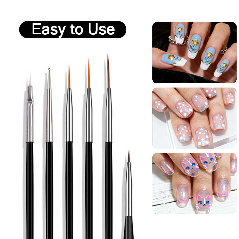 Professionelles 15-teiliges Nailart-Pinselset Black