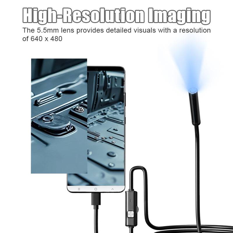 Inspektionskamera, 5,5-mm-Objektiv, hohe Auflösung, LED, IP67 2 m