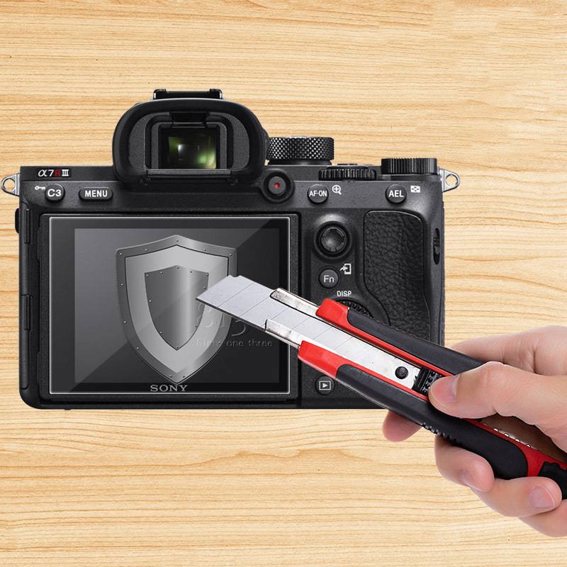 Explosionsgeschützter Anti-Fingerabdruck-Bildschirmfilm mit Lichtbogenkante für SONY-Kamera Transparent