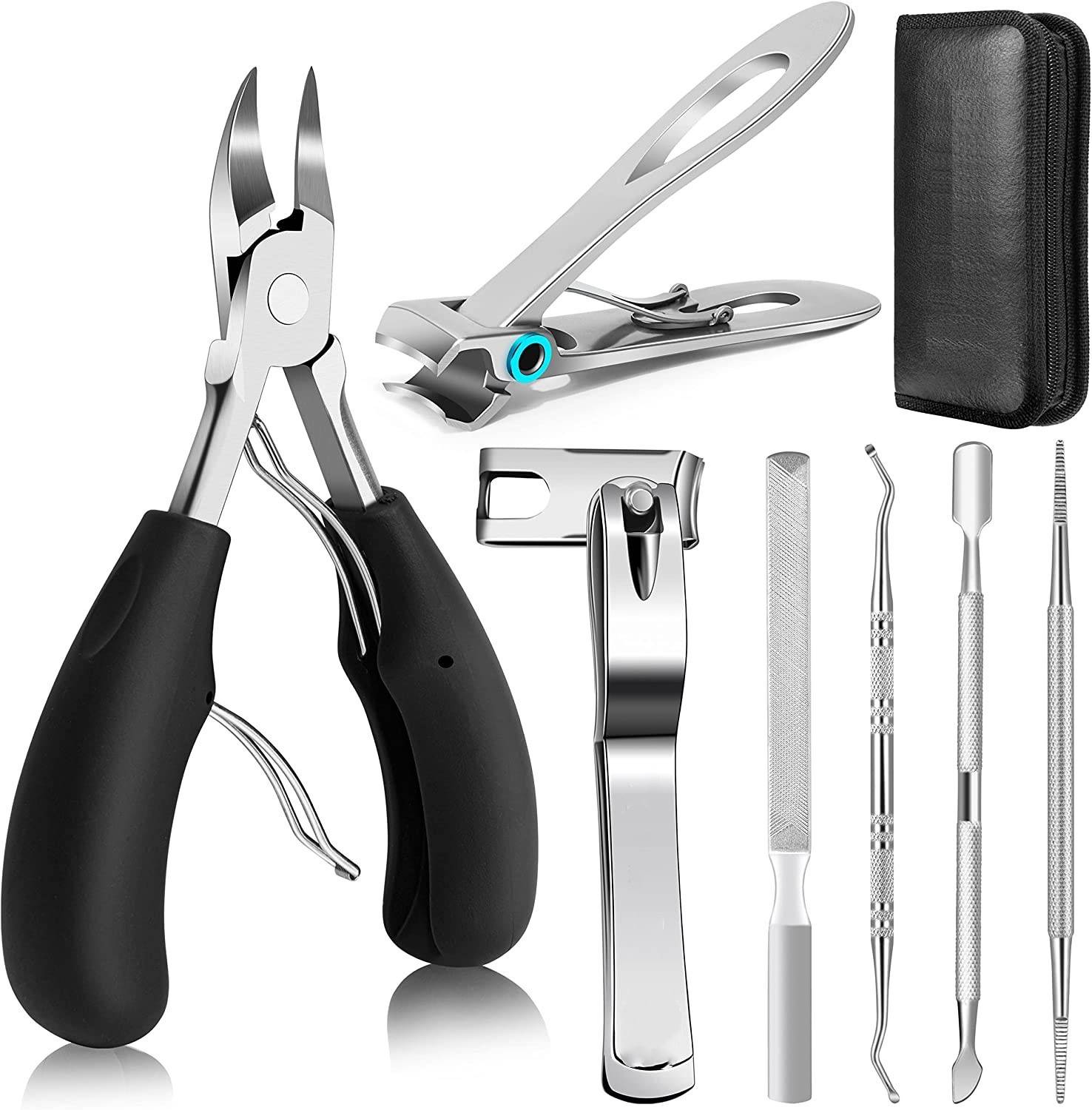 Pediküre-Set mit Nagelschere, Nagelknipser, Nagelfeile Black